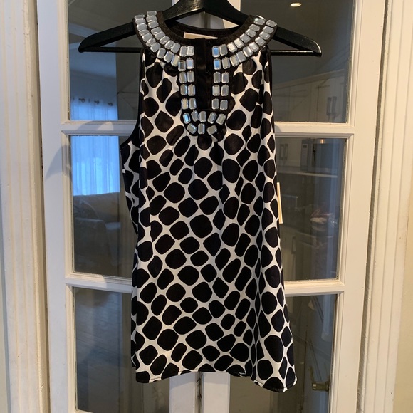 NWT Michael Kors jewelled sleeveless top. Size 8 - Picture 1 of 3